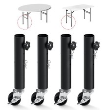 Adjustable Table Leg Risers, Table Leg Extenders with Heavy Duty Casters, Tab...