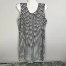 Adrienne Vittadini Black White Geometric Sleeveless Dress