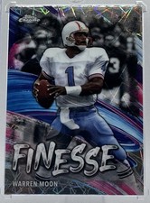 2024 Topps Chrome #F-23 Warren Moon Finesse Laser - HOU Oilers | NFL HOF