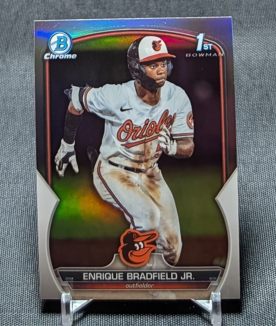 Enrique Bradfield Jr. 1st Chrome Refractor Rookie RC 2023 Bowman Draft #BDC-188