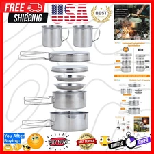 Backpacking Camping Cookware Mini Picnic Camping Cooking Mess Kit with Pot an...