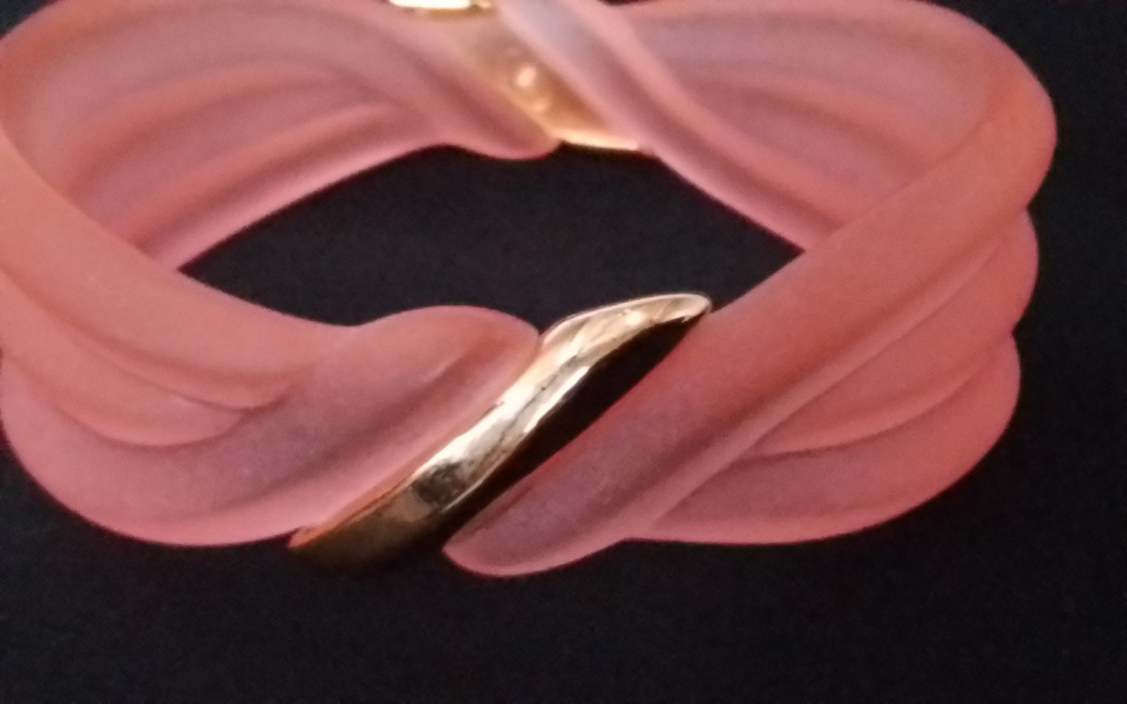 PEACH TRANSLUCENT BANGLE CUFF BRACELET SET GOLDTO… - image 6