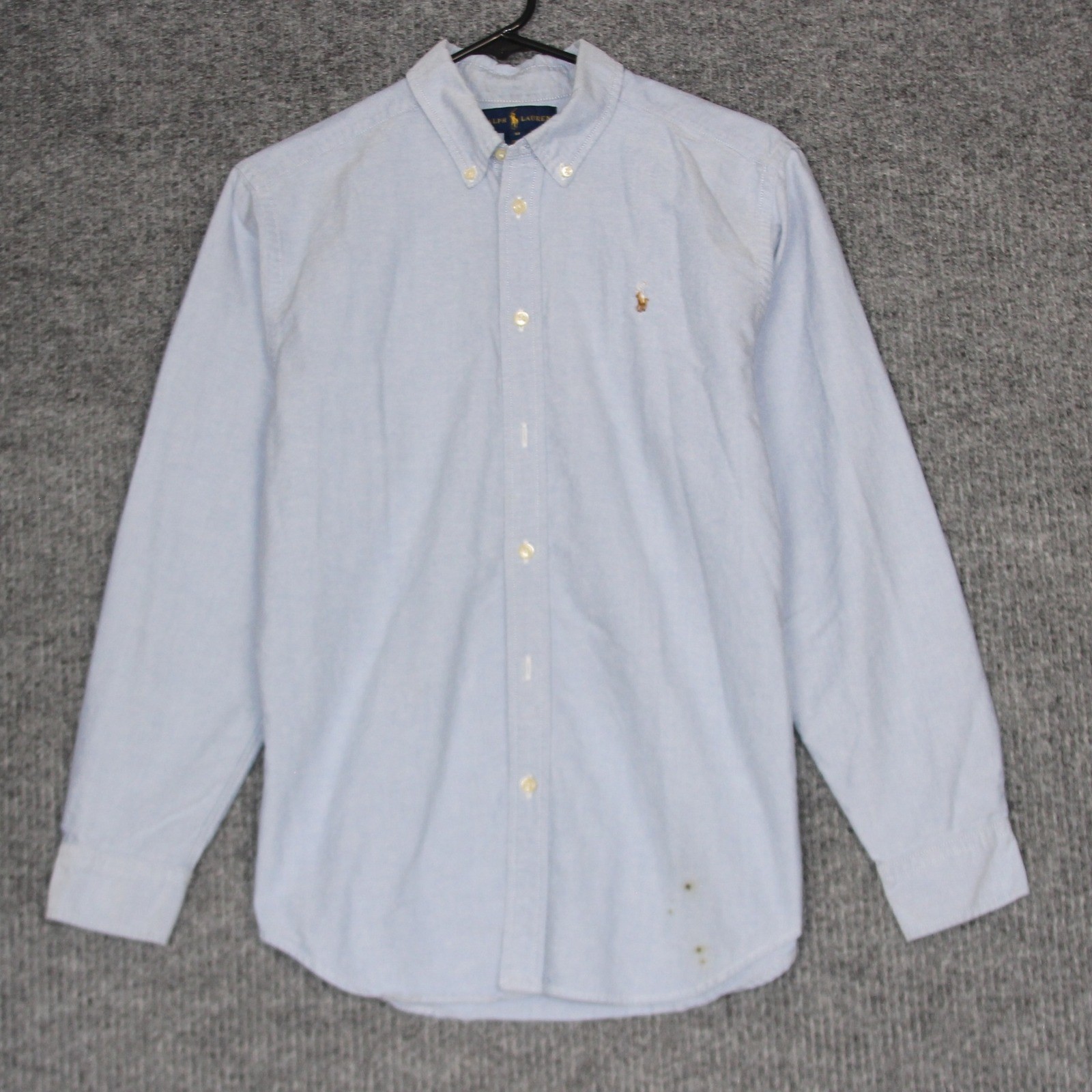 Ralph Lauren Men's Oxford Button Down Shirt Size 18 Blue Long Sleeve Polo Pony