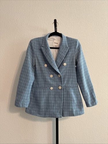 Sandro Paris Checked Wool Blazer Multicolor Made in Romania Size 36 or US 4