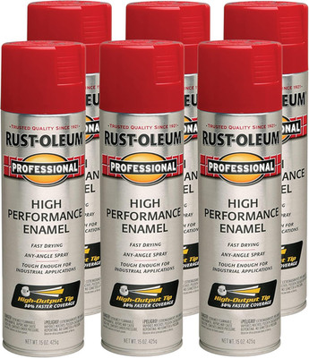 Rust-Oleum 7564838-6PK Professional High Performance Enamel Spray Paint, 15 Oz,