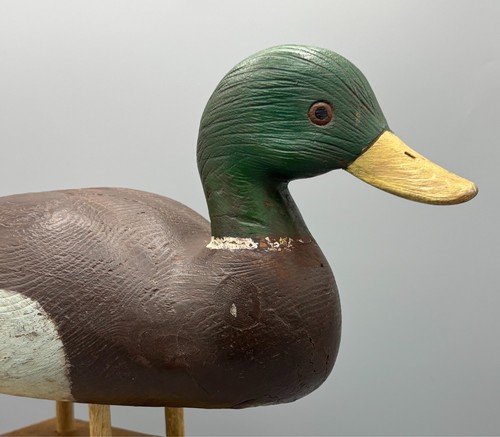 QUÉBEC PEINTURE ORIGINALE VINTAGE LEURRE CANARD COLVERT PAUL-EMILE LACOMBE (1914-2005) - Photo 7/15