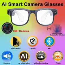 AI smart glasses with Voice Assistant and camera and Image and video translate