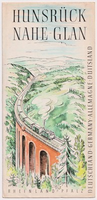 1958 Hunsruck Nahe Glan Germany Illustrated Map Travel Brochure Rheinland Pfalz