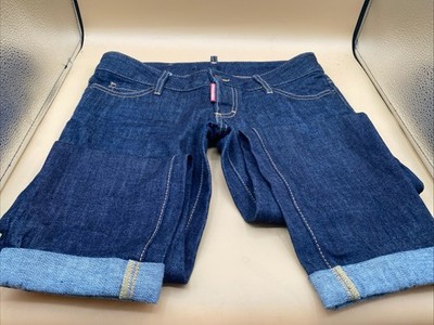DSquared2 Denim  Blue Sraight Leg Button Fly Made In Italy Sz 40 Length 24