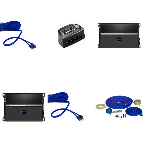 Jensen JA4B 740 Watt 4 Channel and JA1B 470 Watt Mono Amp Bundle With Wiring Kit