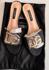 Dolce & Gabbana Women s Black Gold Logo Straw...