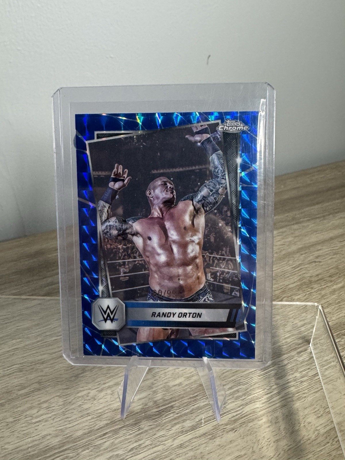 2025 Topps Chrome Randy Orton Blue Geometric Refractor /99 WWE #14