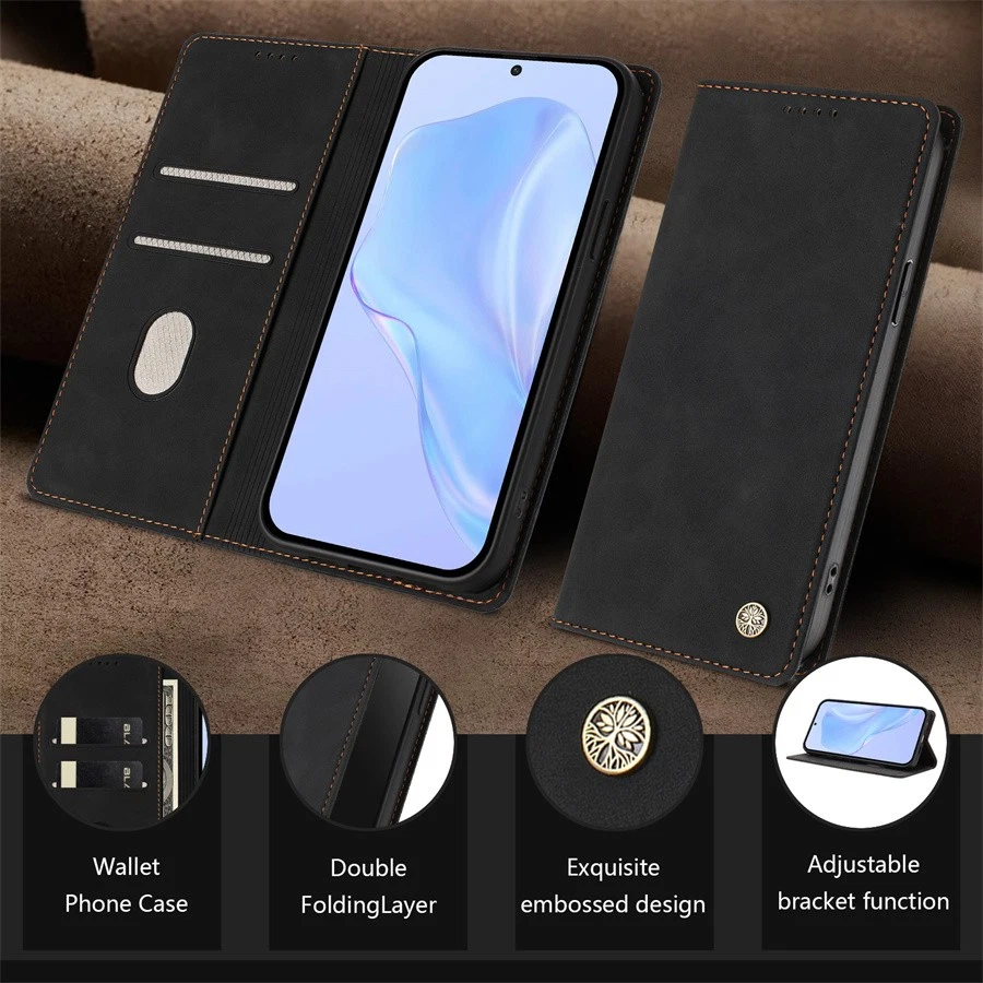 Skin Feel Magnetic Wallet Case Stand Cover for Google 10 9 8 7 6 10A 9A 8A 6A 7A - Image 4 of 4