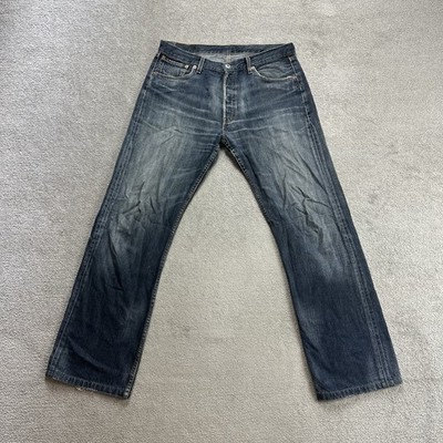 LEVIS 501 Herren Jeans Hose W34 L32 Vintage Regular Straight 2109 Blau Denim
