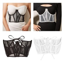 Ceinture corset en dentelle, corset à lacets sous le buste pour femmes, cravate
