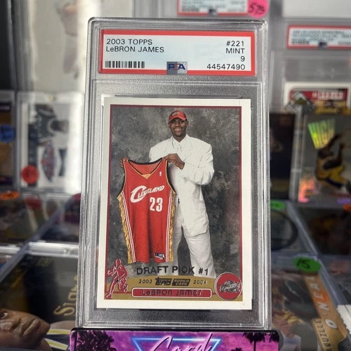 2003 Topps Basketball #221 LeBron James Rookie Card Graded PSA 9 MINT