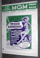 TEXAS CARNIVAL original rare pressbook ESTHER WILLIAMS/ANN MILLER/RED SKELTON