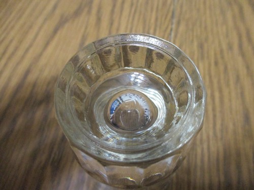 VINTAGE LIBBEY THICK GLASS SHOT GLASS WITH WHITE LINE BARWARE DRINK LIBBY - Picture 6 of 8