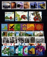 GUERNSEY 2010 YEAR SET  COMMEMORATIVES  7 SETS + 1 M/SHEET + SELF ADHESIVES  MNH