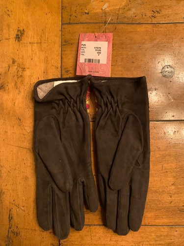 Etro Milano Women's Kid Leather Embroidered Accent Gloves - Picture 2 of 6