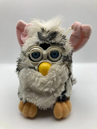 1998 Furby Snow Leopard Gray w/Brown Black Spots No Box 70-800 Tested Works 1st
