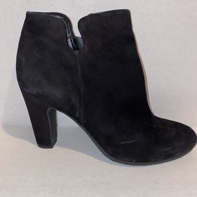 Sam Edelman Shelby Suede Ankle Zip Up Boots Black Womens 7.5M
