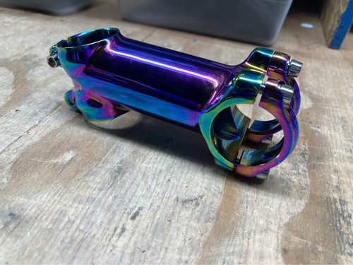 Anodized oil slick stem 80 mm 1 1/8 inch 31.8 +/-17 degree road mountain bike