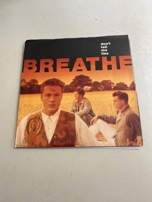BREATHE   DON'T TELL ME LIES / LIBERTIES OF LOVE 7'' VINYL 45 RPM W/ PS 1987 VG+