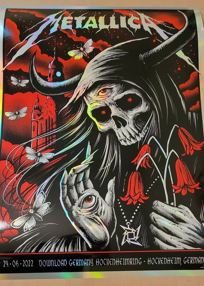 Metallica Foil Poster 6/24/2022 Hockenheim Germany Signed