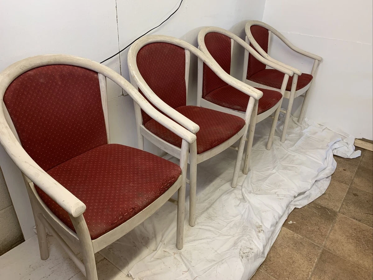 Conservatory Chairs x 4 Wooden Red And White eBay