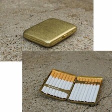 Caja de fumar retro de latón con soporte para tabaco de 1 pieza puede caber cigarrillos para hombres de 16 piezas
