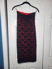 EXPRESS strapless red dress with black lace shell - size 2 - excellent condition