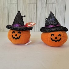 Scream TY Halloweenie Gorro Bebés 2007 Calabaza Bruja Sombrero Adorno Peluche