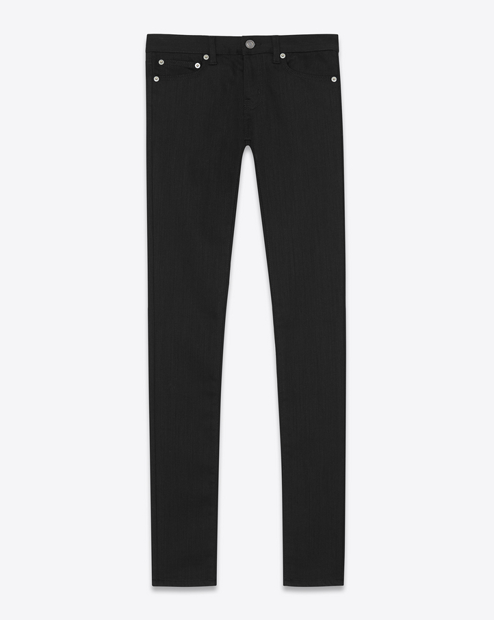 Jeans skinny donna SAINT LAURENT vita bassa taglia 29 nero lavaggio
