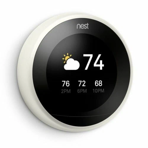CERTIFIED Google Nest 3rd Generation Learning Thermostat w/Base: White T3017US F