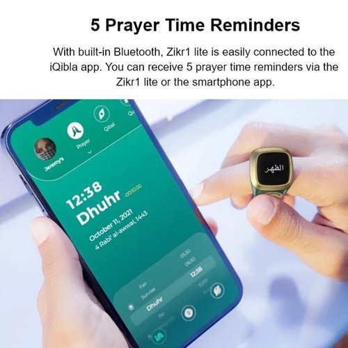 Prayer Time Reminder Ring Featuring Vibration and Digital Count Display - Zdjęcie 6 z 72