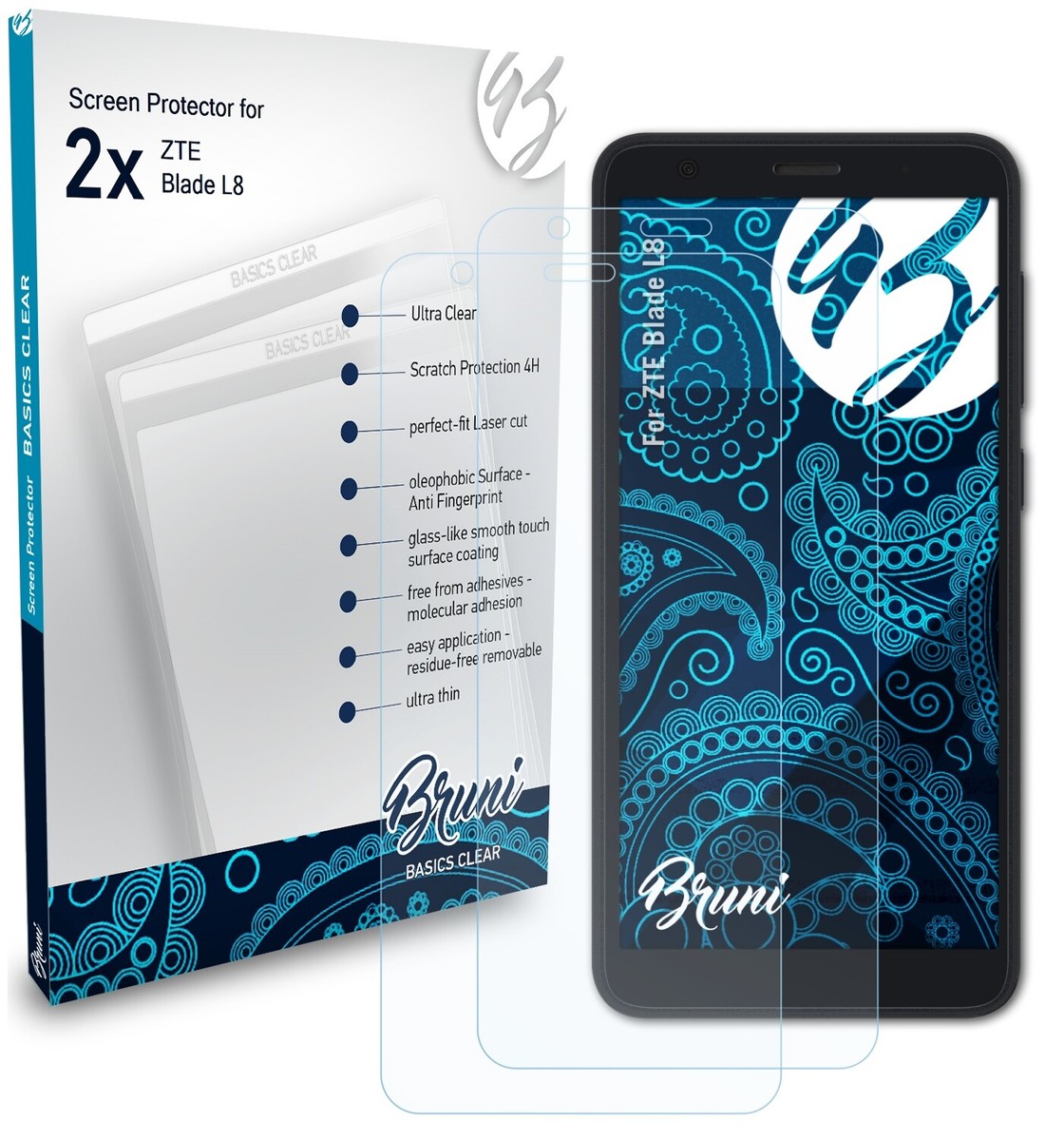Bruni Protecteur d'écran compatible avec ZTE Blade V8 Lite