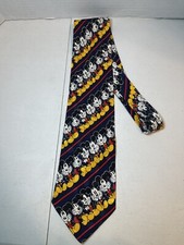Disney Mickey Mouse Mens Multicolor Classic Poses Emotions Silk Tie