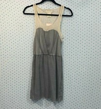 NEW Staring at Stars Small Urban Outfitters Sleeveless Ivory & Black Sheer Dress