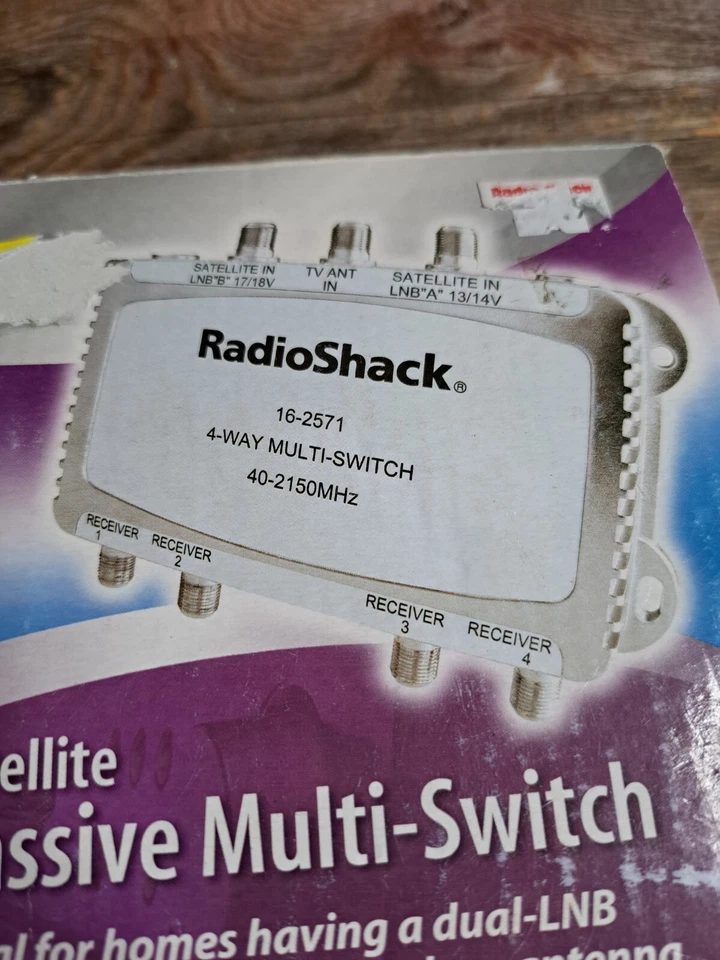 Radio Shack Passive Multi-Switch Satellite 4 Way Switch Satellite New Open Box - Image 3 of 4