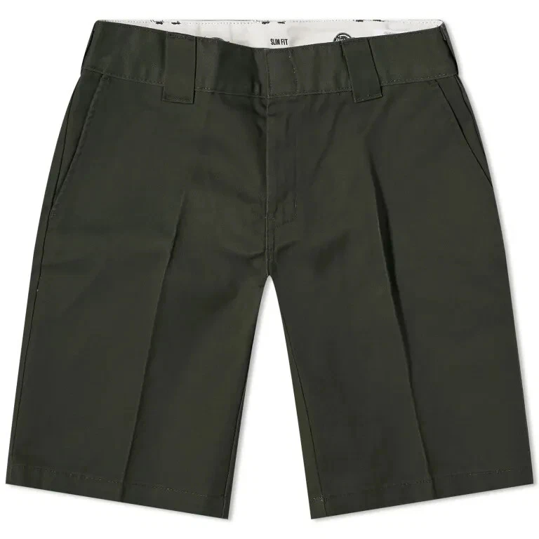 DICKIES Slim Fit Shorts Size 32" 38" Tailored Olive Green RRP £59