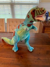 Melissa  Doug Large 26  T-Rex Dinosaur Plush Posable Blue Green Dino