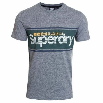 Superdry Mens T-Shirt Core Logo Tag Tee in Academy Grey Twill XL BRAND NEW