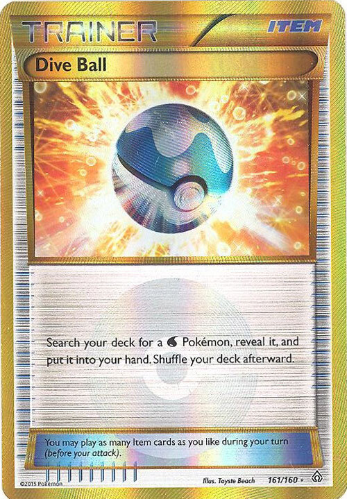 Pokemon Card - XY Primal Clash 161/160 - DIVE BALL (holo-foil) - NM/Mint