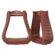 New! Royal King OVERSIZED XL LEATHER WESTERN STIRRUPS Chestnut Black Dark Oil