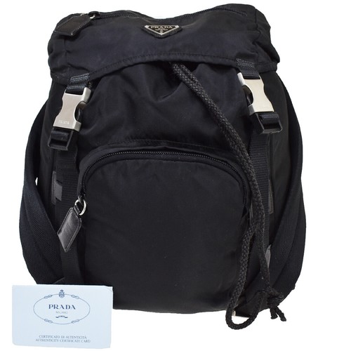 prada silver backpack