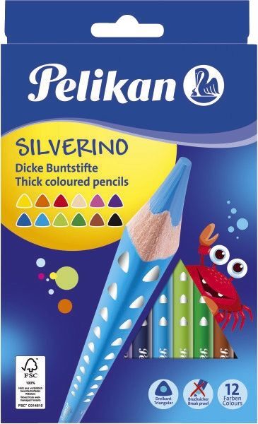 Pelikan 700627 Pelikan Dreikant-Buntstifte Silverino Dick, 12Er Kartonetui-image