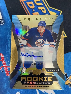 2023-24 Trilogy Rookie Premieres William Level 1 Auto /249 Dufour NYI Islanders