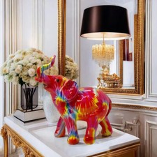 Elefant Dekofigur Pop Art Bunte Graffiti Optik Modern handbemalt Harzfigur E3