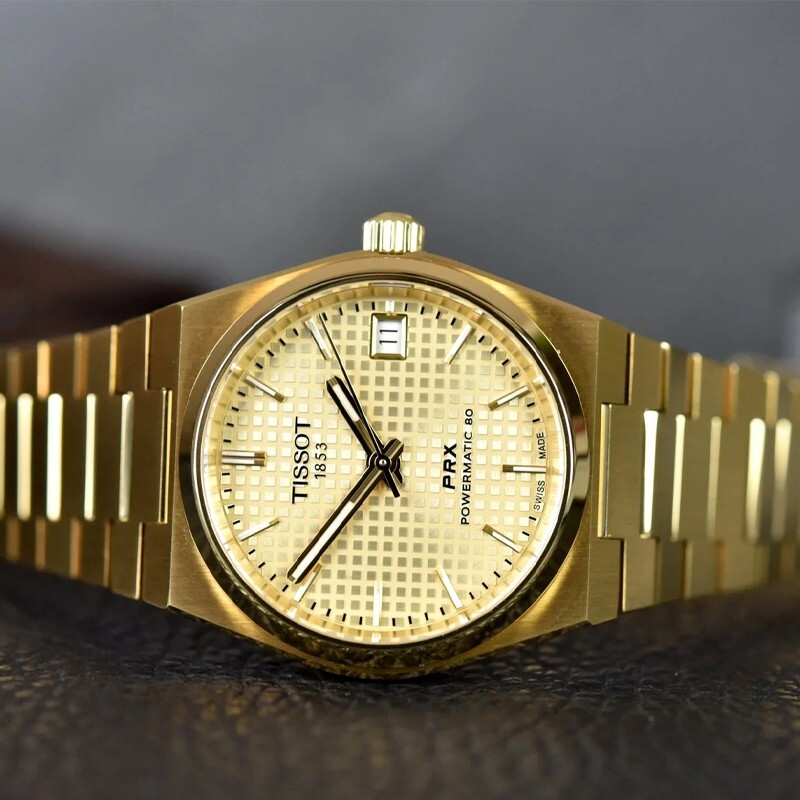 New Tissot PRX 35MM Auto Gold Dial Unisex Watch T1372073302100 | eBay